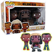 Walking Dead Michonne & Glow-In-Dark Pet Zombies Pop! Vinyl Figure